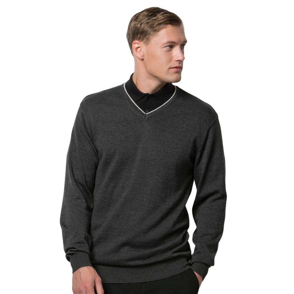 Van Heusen Studio Men's‎ Dark Grey V-neck Pullover Sweater Size XLarge